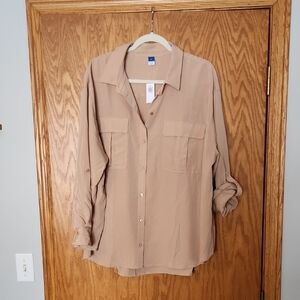 Old Navy Beige Button-Up Shirt New With Tags Size 2x